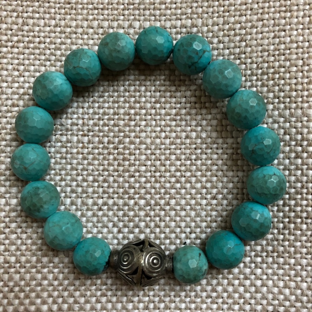 Sisco Bracelet Turquoise Stretch Silver Stackable